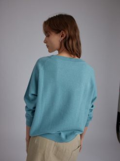 Rue Blanche Tricots | Pull Solux Rond 24P Turquoise