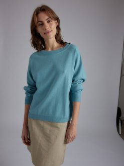 Rue Blanche Tricots | Pull Solux Rond 24P Turquoise