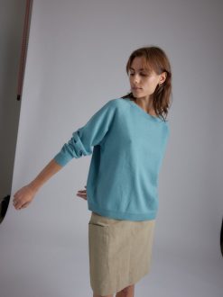 Rue Blanche Tricots | Pull Solux Rond 24P Turquoise