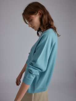 Rue Blanche Tricots | Pull Solux Rond 24P Turquoise