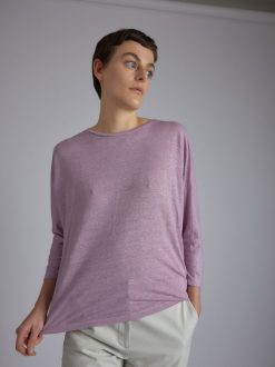 Rue Blanche T-Shirts | T-Shirt 3/4 Lino 24E Lilas