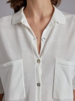 Rue Blanche Tricots | Haut De Chemise Dandel 24E Blanc