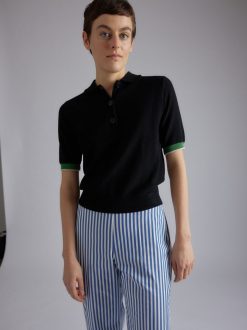 Rue Blanche Tricots | Abeilles Polo 24P Noir