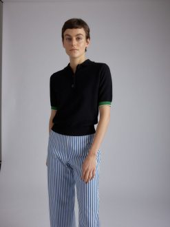 Rue Blanche Tricots | Abeilles Polo 24P Noir