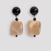 Rue Blanche Bijoux | Boucles D'Oreilles Clip Carrees Beige-Angela Caputi