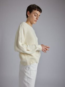 Rue Blanche Tricots | Pull Ribscott Sweat 24P Blanc Casse