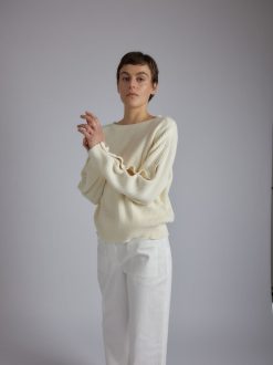 Rue Blanche Tricots | Pull Ribscott Sweat 24P Blanc Casse