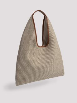 Rue Blanche Sacs | Sac A Bandouliere Triangle Rafia-Arron