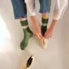 Rue Blanche Chaussettes | Chausse Bicol 24P Vert