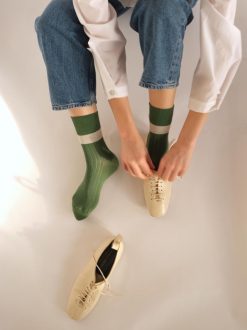 Rue Blanche Chaussettes | Chausse Bicol 24P Vert