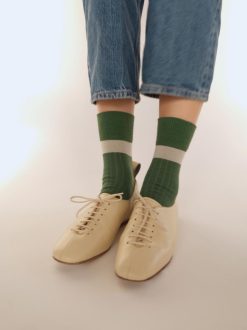 Rue Blanche Chaussettes | Chausse Bicol 24P Vert