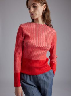 Rue Blanche Tricots | Pull Cotes Marin 24P Rouge