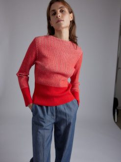 Rue Blanche Tricots | Pull Cotes Marin 24P Rouge