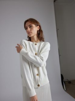 Rue Blanche Tricots | Cardigan Fresh Cardi 24E Blanc