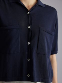 Rue Blanche Tricots | Haut Chemise Dandel 24E Marine