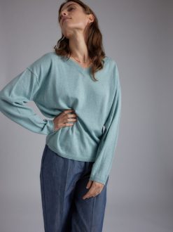 Rue Blanche Tricots | Pull Mira V 24P Aqua