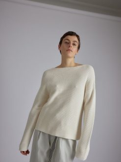 Rue Blanche Tricots | Pull Ribscott Marin 24P Blanc Casse