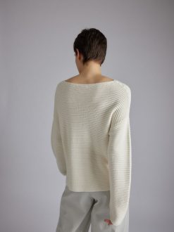 Rue Blanche Tricots | Pull Ribscott Marin 24P Blanc Casse