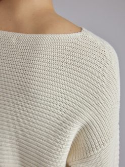 Rue Blanche Tricots | Pull Ribscott Marin 24P Blanc Casse